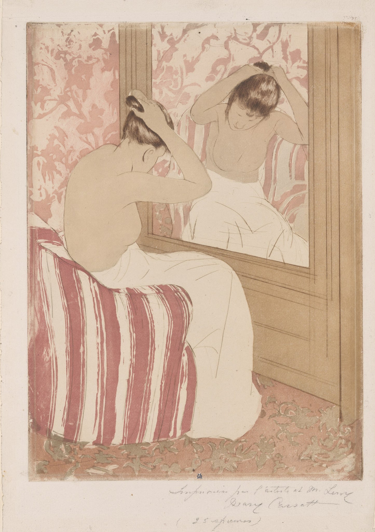 Mary Cassatt, The Coiffure, colour aquatint and drypoint, 1890–91