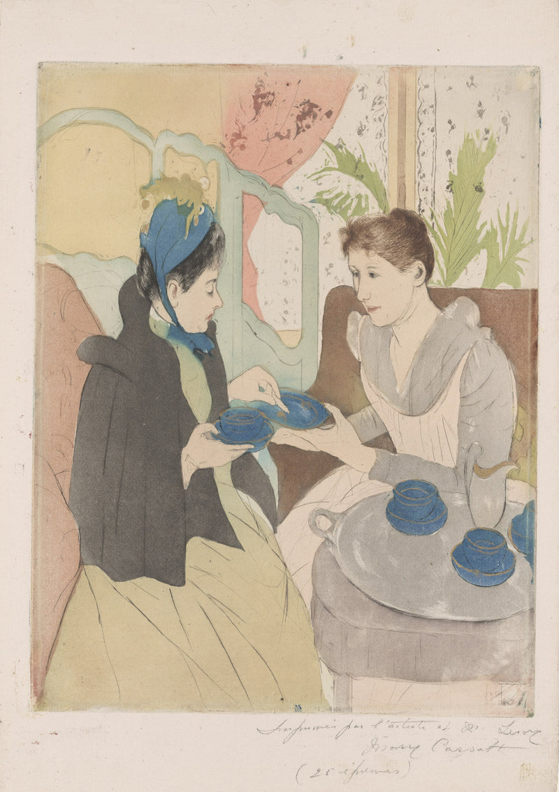 Mary Cassatt, Afternoon Tea Party, colour aquatint and drypoint, 1890–91