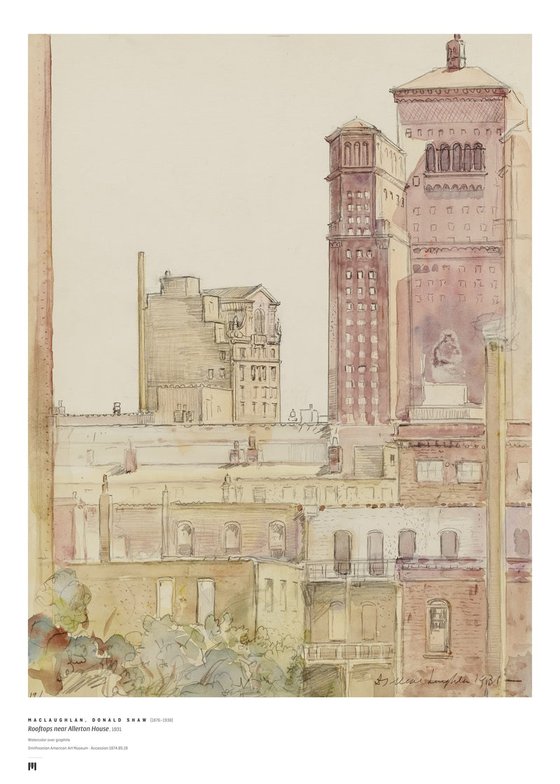 Donald Shaw MacLaughlan, Rooftops near Allerton House, 1931 — Métrica art print