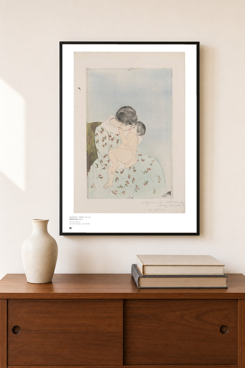 Mary Cassatt — Mother's Kiss — framed print
