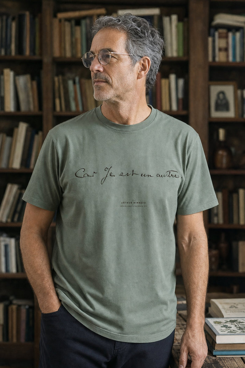Arthur Rimbaud, Je est un autre — screen-printed cotton t-shirt