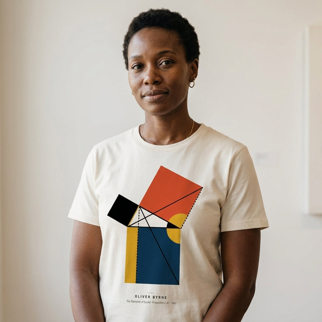 Oliver Byrne, The Elements of Euclid — screen-printed cotton t-shirt, worn, alternate view