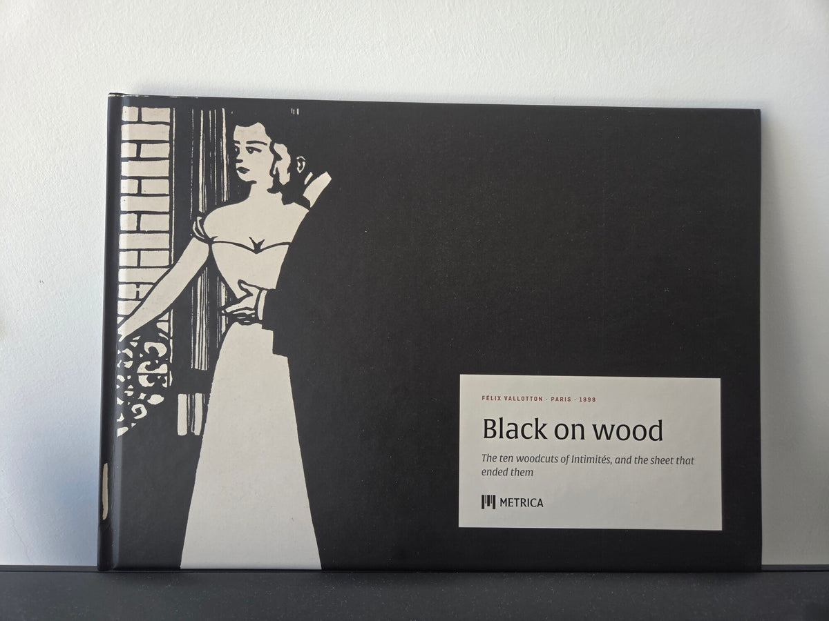 Félix Vallotton — Black on Wood — the printed book standing, front cover (photograph)