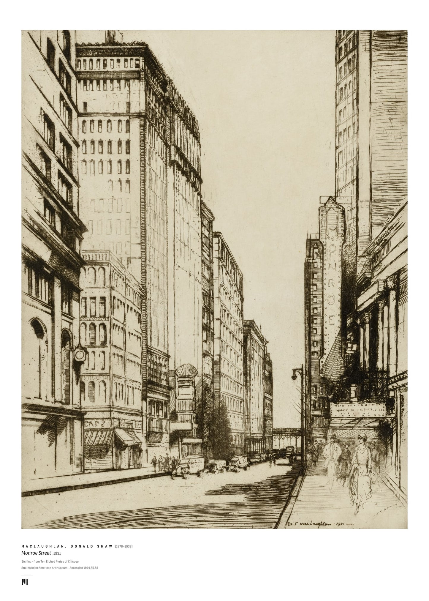 Donald Shaw MacLaughlan, Monroe Street, 1931 — Métrica art print