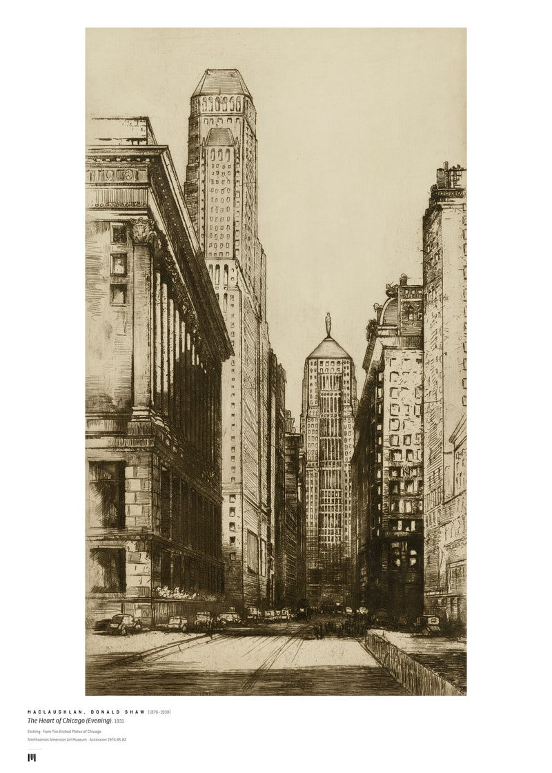 Donald Shaw MacLaughlan, The Heart of Chicago (Evening), 1931 — Métrica art print