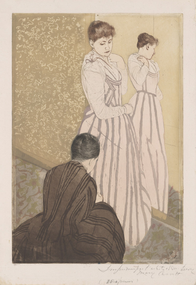 Mary Cassatt, The Fitting, colour aquatint and drypoint, 1890–91