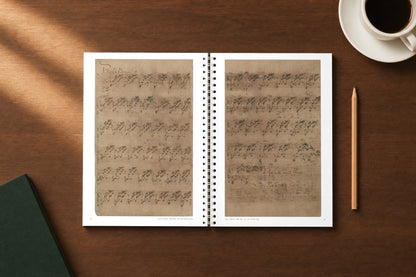 Bach — The Well-Tempered Clavier I, Volume 1 — on a desk, open at the first prelude in Bach's hand, digitally composed product view
