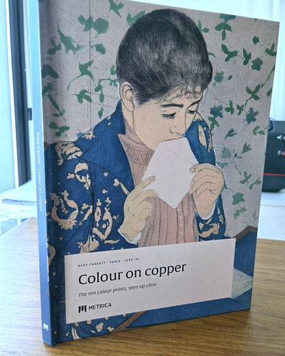 Mary Cassatt — Colour on Copper — the printed book standing, spine and cover (photograph)