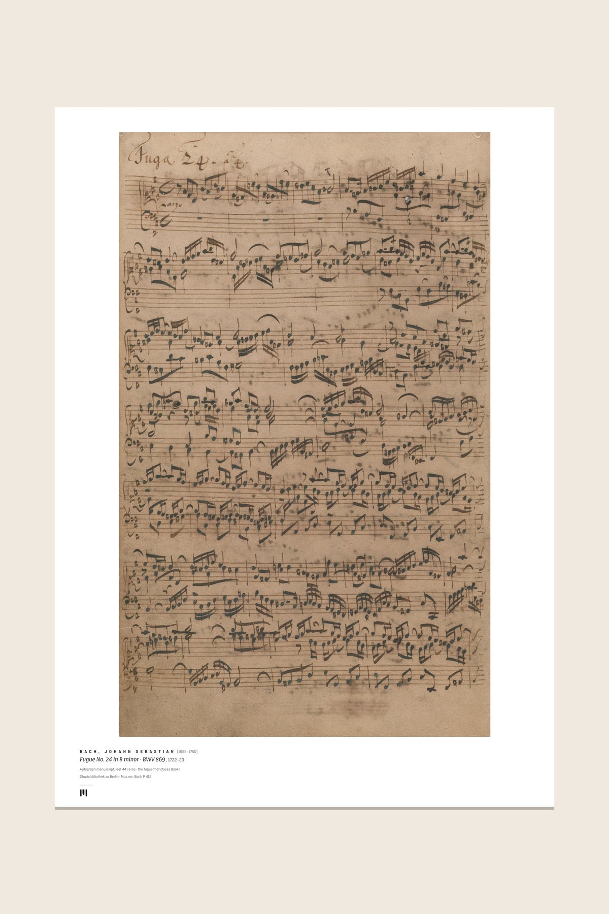 The print as it arrives: the full sheet with the Métrica museum caption