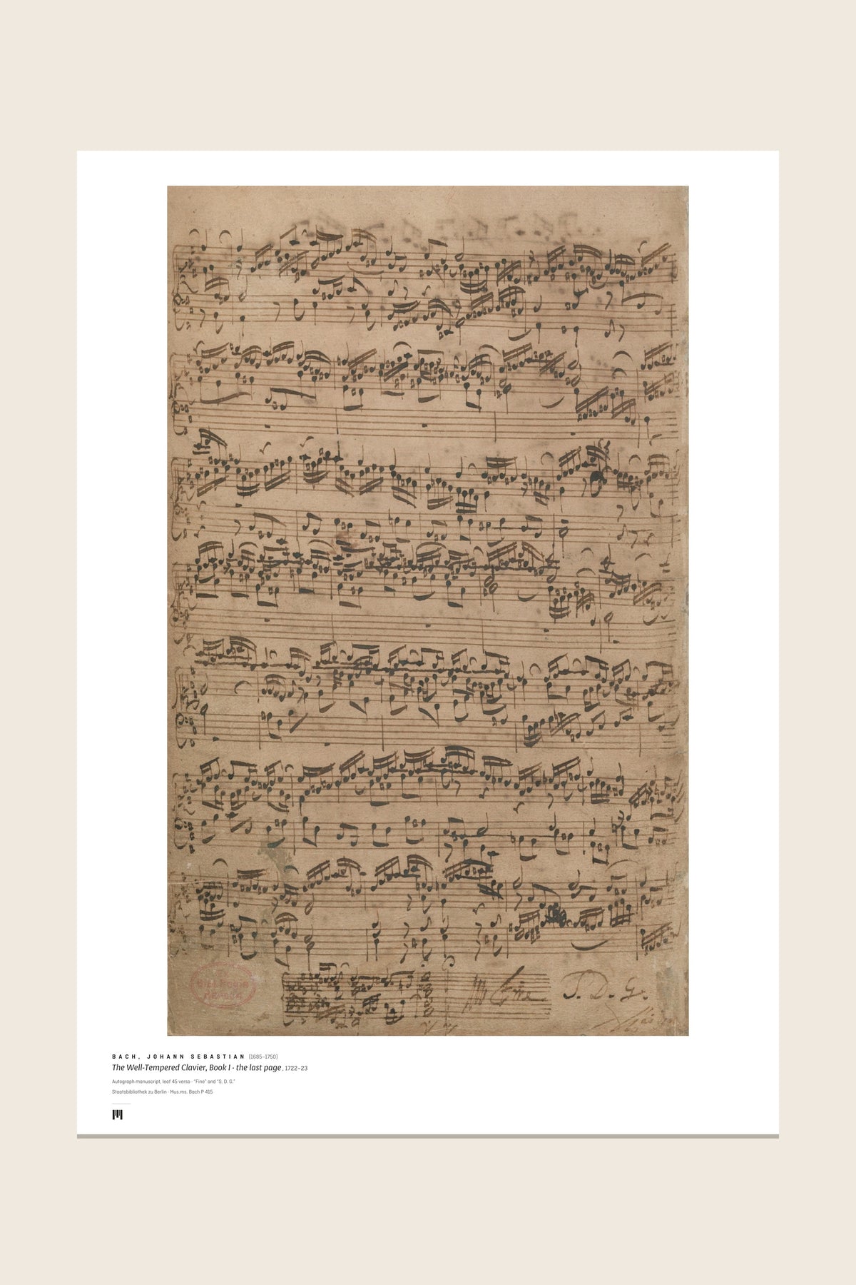 The print as it arrives: the full sheet with the Métrica museum caption