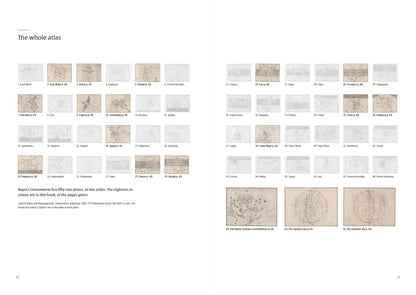 Johann Bayer — In Snatched Hours — spread: the whole atlas, the fifty-one plates in order (digital preview of the printed pages)