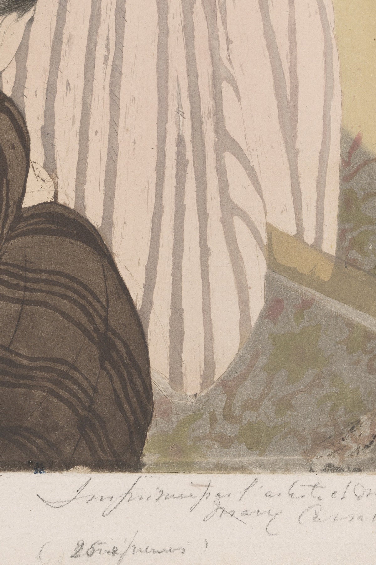 Detail: the pencil inscription in the artist’s hand