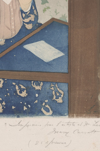 Detail: the pencil inscription in the artist’s hand