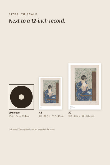 Sizes to scale: A3 and A2 next to a 12-inch record sleeve