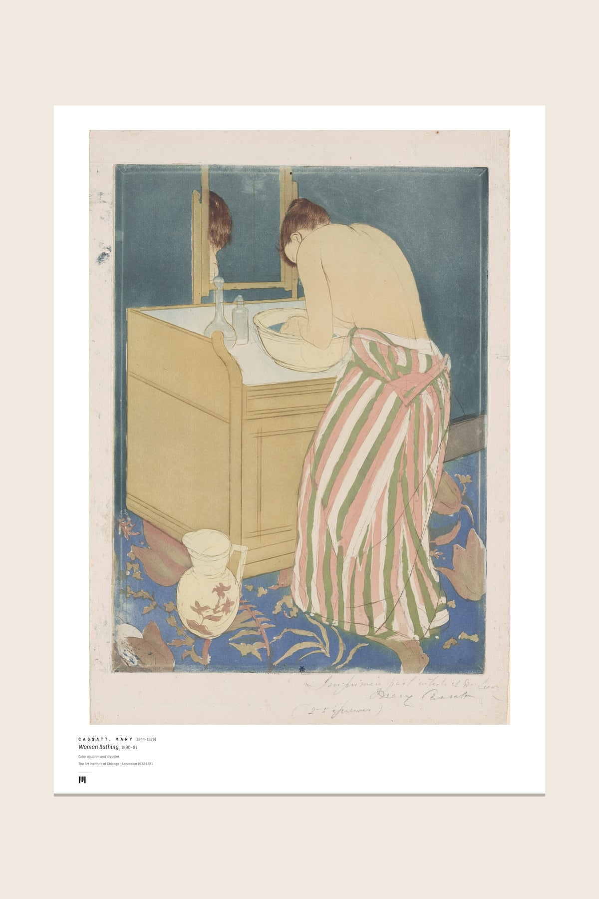 The print as it arrives: the full sheet with the Métrica museum caption