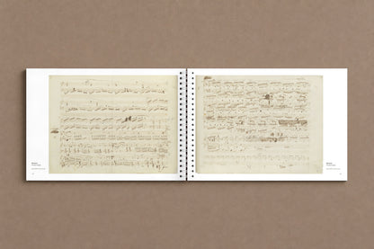 24. Preludes — open notebook with two pages of the manuscript in Chopin's hand, Preludes 4 and 5, digitally composed product view