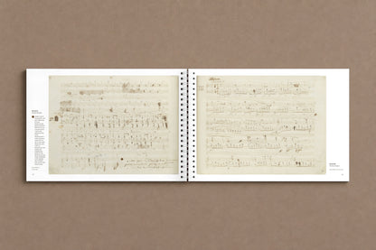 24. Preludes — open notebook: the page of Prelude 20 with Chopin's note to his publisher, and its translation, digitally composed product view
