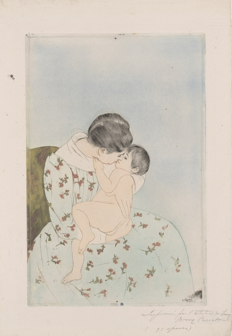 Mary Cassatt, Mother's Kiss, colour aquatint and drypoint, 1890–91