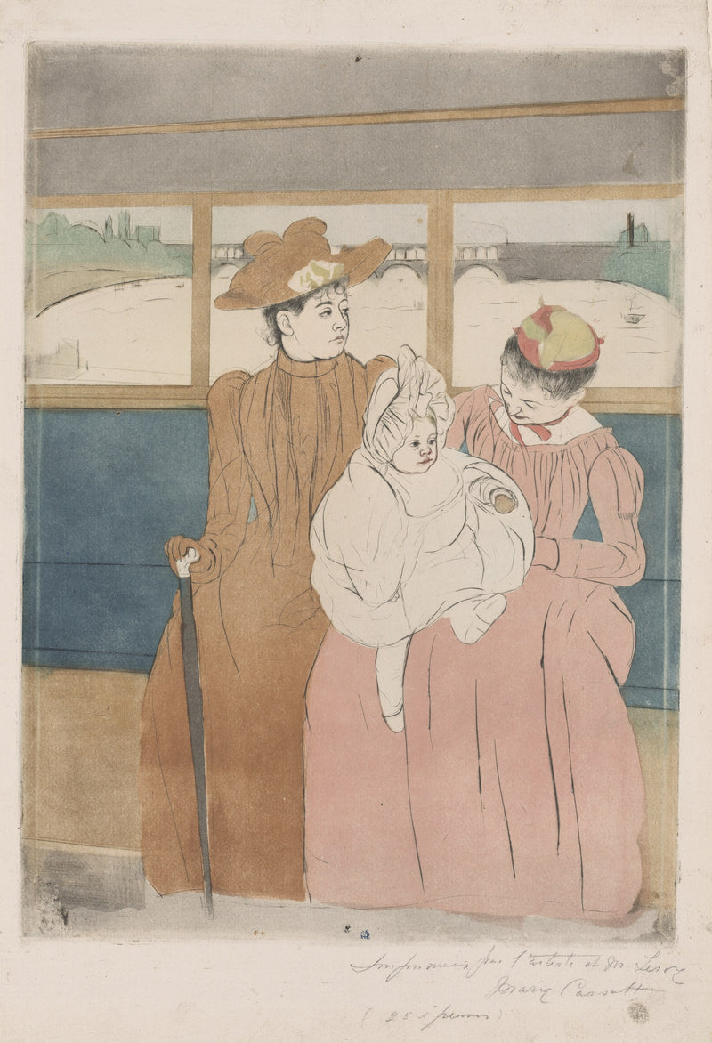Mary Cassatt, In the Omnibus, colour aquatint and drypoint, 1890–91