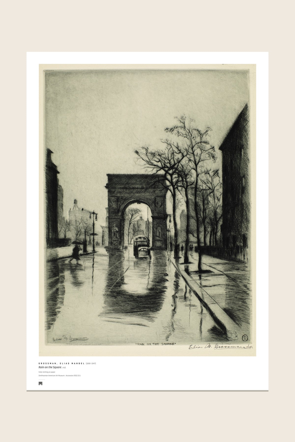 The print as it arrives: the full sheet with the Métrica museum caption