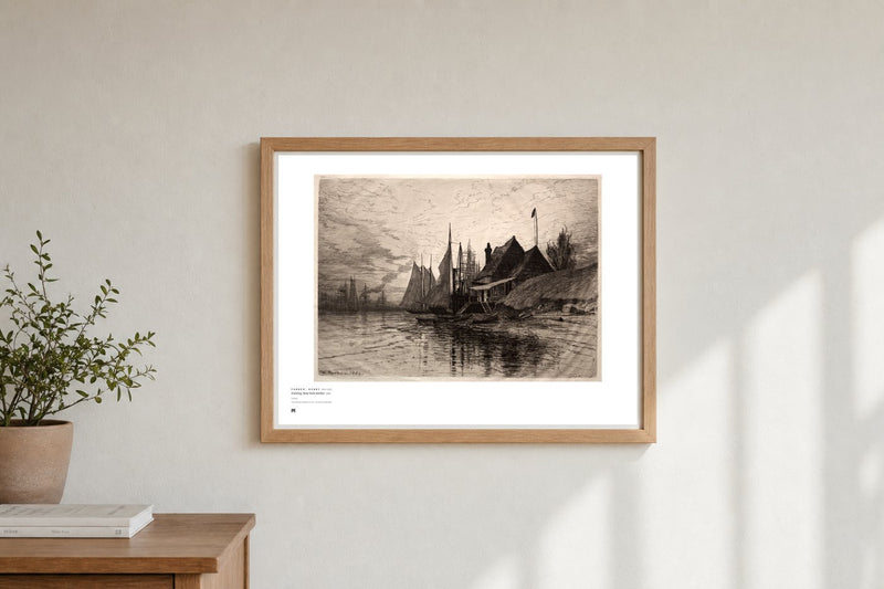 Henry Farrer, Evening, New York Harbor — Métrica art print, framed on a wall