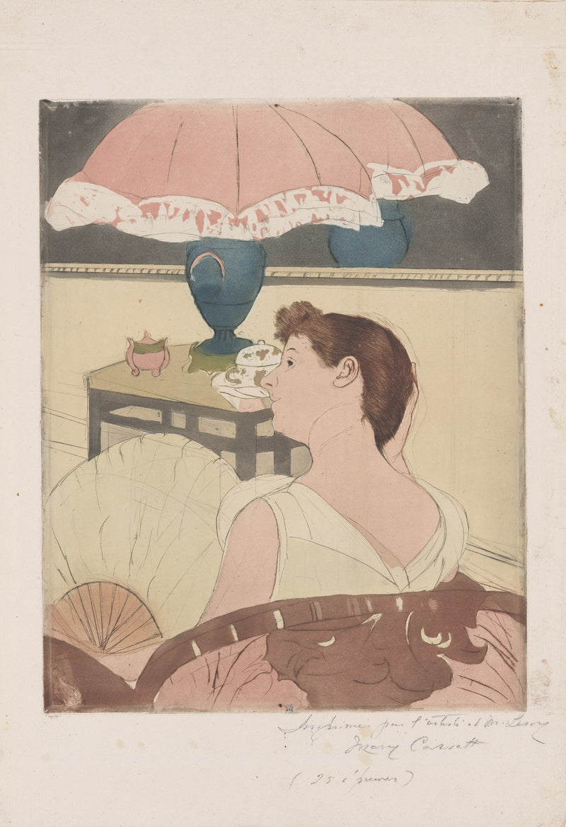 Mary Cassatt, The Lamp, colour aquatint and drypoint, 1890–91