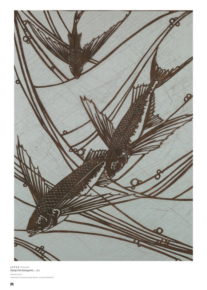 Katagami, Flying Fish (Japan, c. 1900) — archival art print