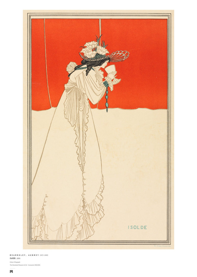 Aubrey Beardsley, Isolde (colour lithograph) — archival art print