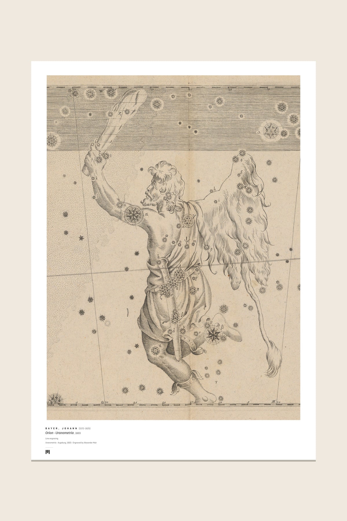 The print as it arrives: the full sheet with the Métrica museum caption