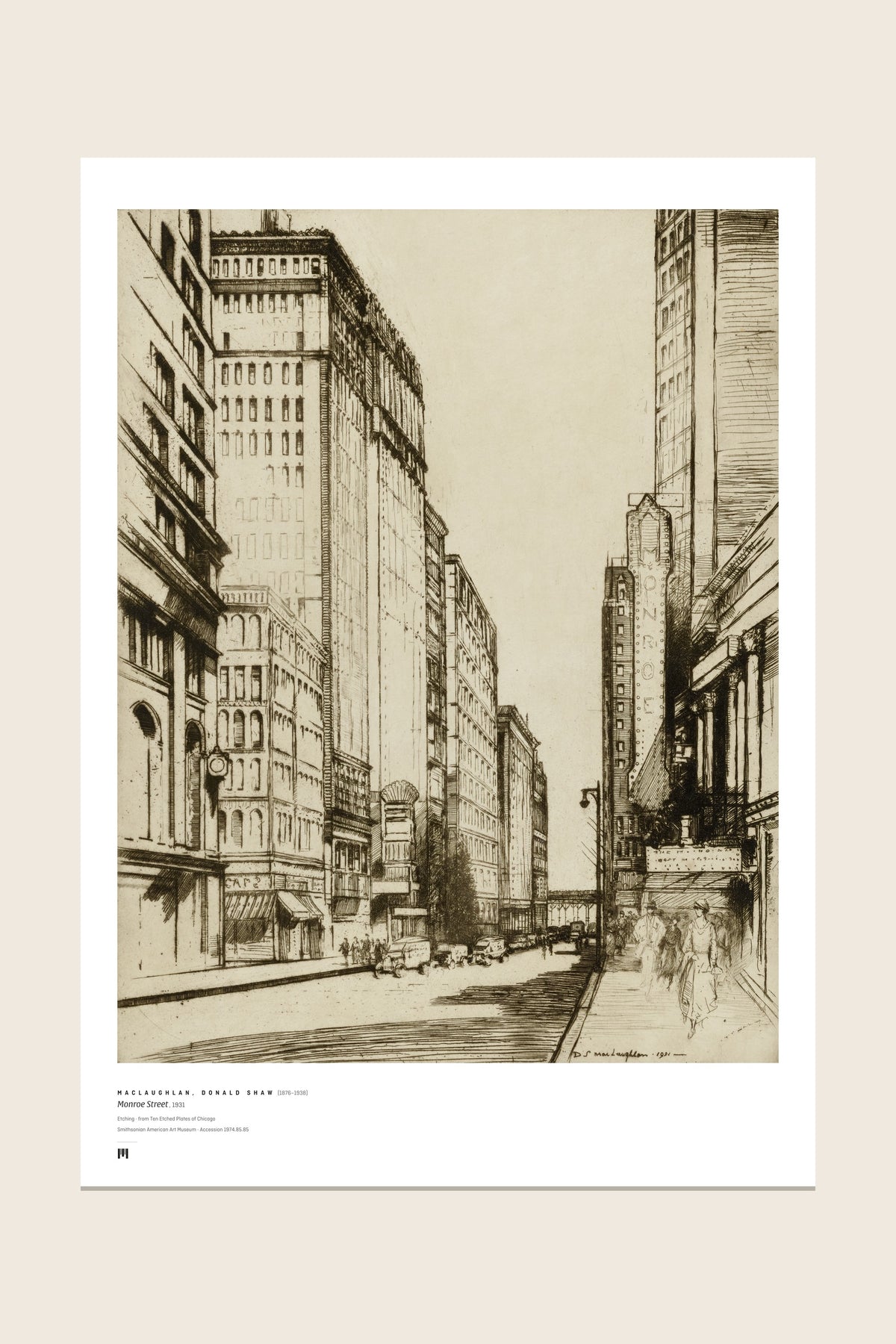 The print as it arrives: the full sheet with the Métrica museum caption