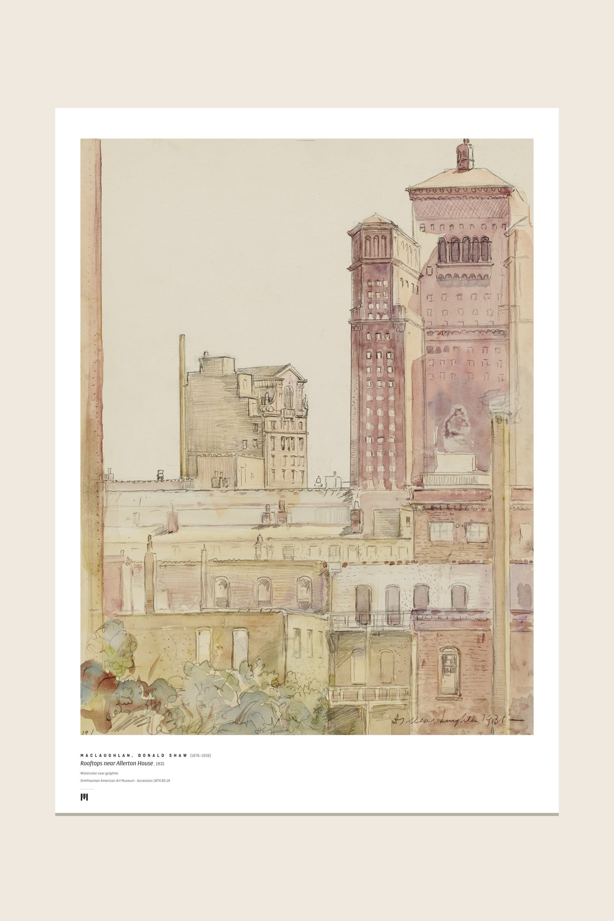 The print as it arrives: the full sheet with the Métrica museum caption