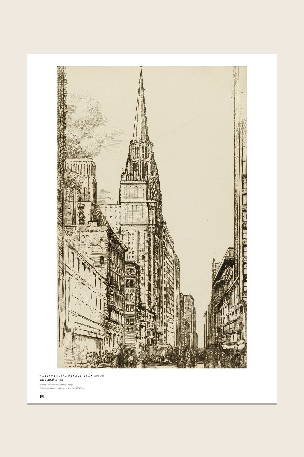 The print as it arrives: the full sheet with the Métrica museum caption
