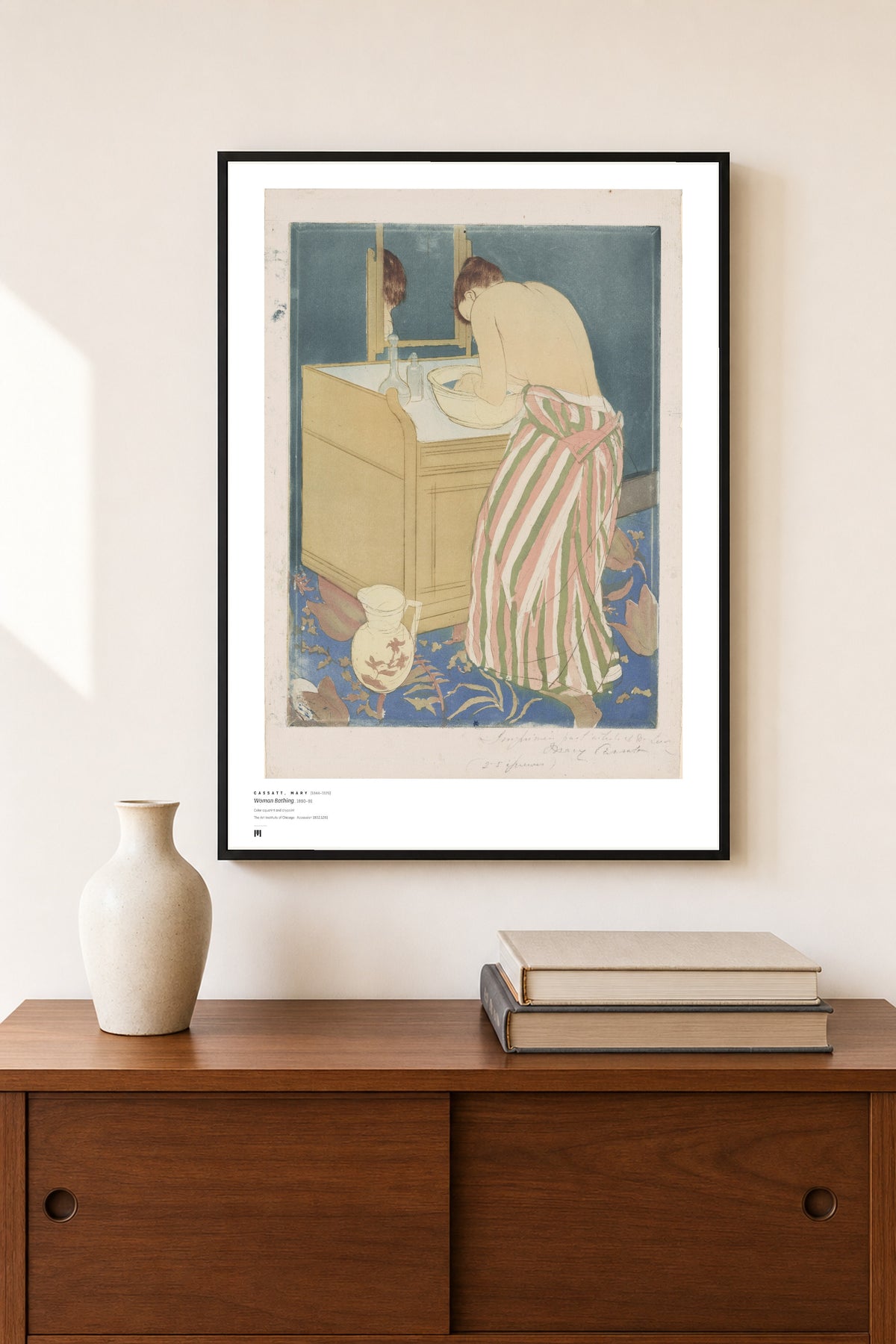 Mary Cassatt — Woman Bathing — framed print