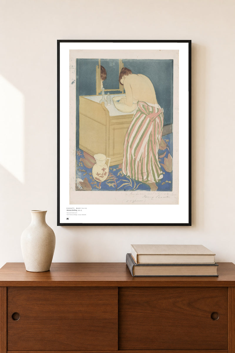 Mary Cassatt — Woman Bathing — framed print