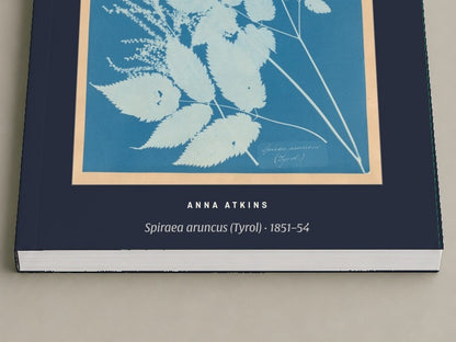 Anna Atkins — Spiraea aruncus (Tyrol) — close-up of the printed cover and page edges