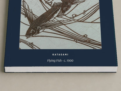 Katagami — Flying Fish — close-up of the printed cover and page edges