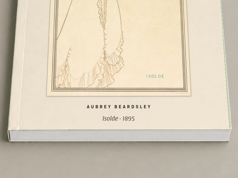 Aubrey Beardsley — Isolde — close-up of the printed cover and page edges