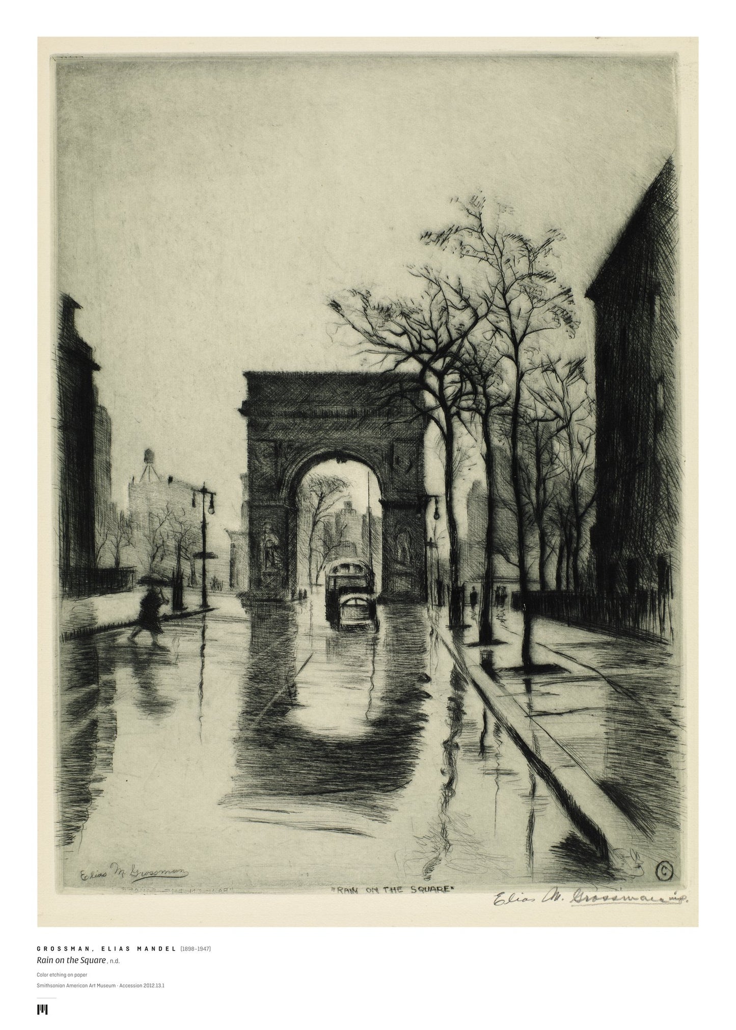 Elias M. Grossman — Rain on the Square