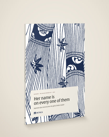 Katagami — Her Name Is on Every One of Them — the book, closed (digitally composed view with the actual cover and spine)