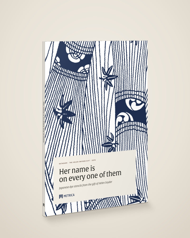 Katagami — Her Name Is on Every One of Them — the book, closed (digitally composed view with the actual cover and spine)